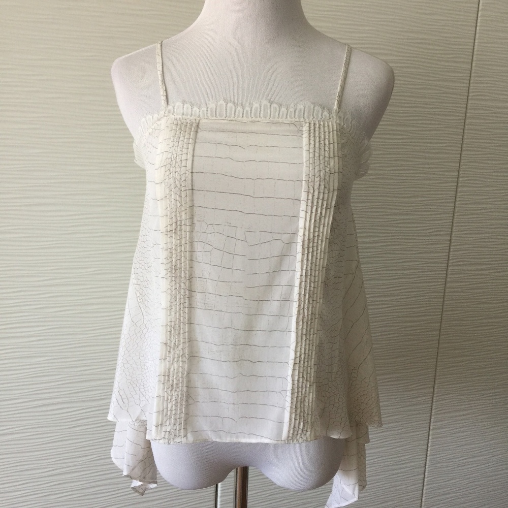 Bebe Elegant Lace and Chiffon Flowy Cami